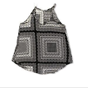 BCX Black & White Paisley Cami Tank Top